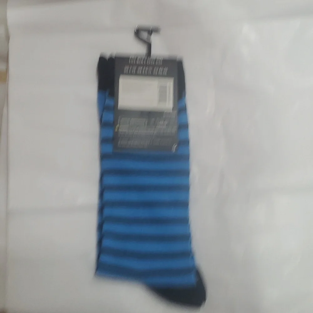 AC/DC blue black stripe men's crew socks‎ new